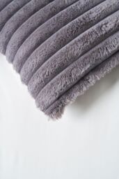 BHS Jumbo Cord with Plain Velvet Backing Cushion in Grey - Size: 45 cm x 45 cm - thumbnail 3