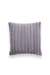 BHS Jumbo Cord with Plain Velvet Backing Cushion in Grey - Size: 45 cm x 45 cm - thumbnail 2