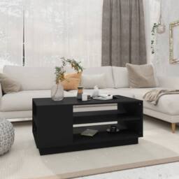Berkfield Home Coffee Table Black 102x55x43 cm Engineered Wood - Size: 102 x 55 x 43 cm - thumbnail 2