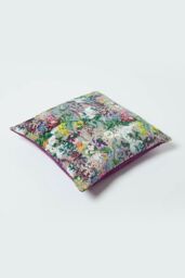 Homescapes Floral Botanical Garden Cushion 46 x 46 cm in Purple - thumbnail 5