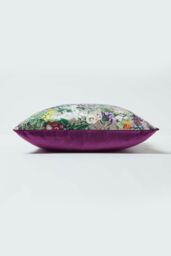 Homescapes Floral Botanical Garden Cushion 46 x 46 cm in Purple - thumbnail 4