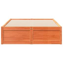 Berkfield Home Bed Frame without Mattress Wax Brown 120x200 cm Solid Wood Pine - Size: Small Double - thumbnail 4