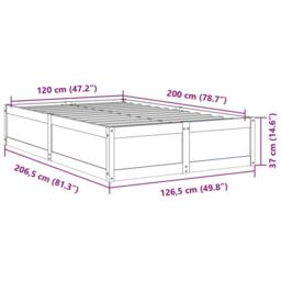 Berkfield Home Bed Frame without Mattress Wax Brown 120x200 cm Solid Wood Pine - Size: Small Double - thumbnail 9