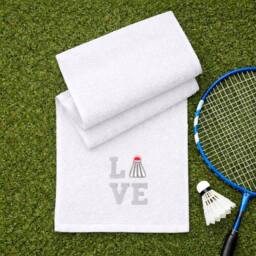 Duncan Stewart Love Sports Badminton Towel in White - thumbnail 1