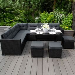 Monstershop Rattan Corner Set - Black - thumbnail 2