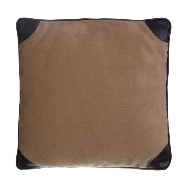 Orsina Leather Effect Throw Cushion, Polyester Décor Cushion for Relaxing, Washable Cushion for Sofa, Bed, Chair in Brown - image 1