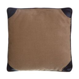 Orsina Leather Effect Throw Cushion, Polyester Décor Cushion for Relaxing, Washable Cushion for Sofa, Bed, Chair in Brown - thumbnail 2