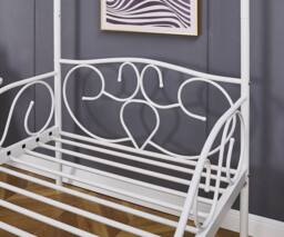 Crazy Price Beds Ltd Lila Metal Four Poster Princess Bed Frame in White - Size: Single - thumbnail 5