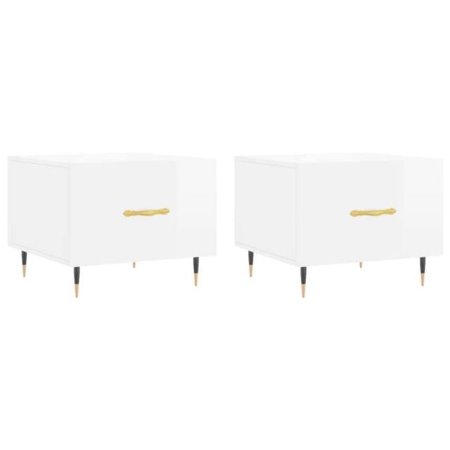 Berkfield Home Coffee Tables 2pcs High Gloss White 50x50x40 cm Engineered Wood - Size: 50 x 50 x 40 cm - image 1