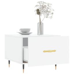 Berkfield Home Coffee Tables 2pcs High Gloss White 50x50x40 cm Engineered Wood - Size: 50 x 50 x 40 cm - thumbnail 4