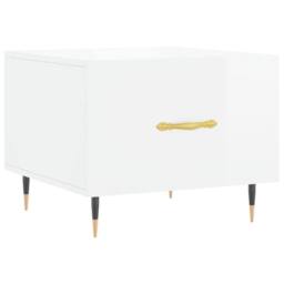 Berkfield Home Coffee Tables 2pcs High Gloss White 50x50x40 cm Engineered Wood - Size: 50 x 50 x 40 cm - thumbnail 5