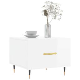 Berkfield Home Coffee Tables 2pcs High Gloss White 50x50x40 cm Engineered Wood - Size: 50 x 50 x 40 cm - thumbnail 3