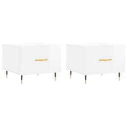 Berkfield Home Coffee Tables 2pcs High Gloss White 50x50x40 cm Engineered Wood - Size: 50 x 50 x 40 cm - thumbnail 1