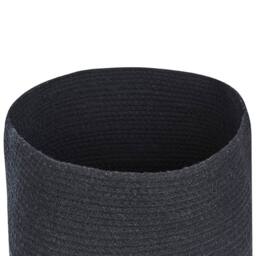 Wyld and Coco Boho Storage Baskets Set of 2 - Black Cotton with Lids - Size: Medium - thumbnail 6