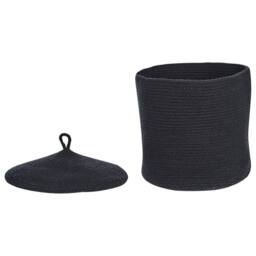 Wyld and Coco Boho Storage Baskets Set of 2 - Black Cotton with Lids - Size: Medium - thumbnail 5