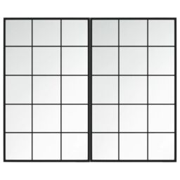 Berkfield Home Wall Mirrors 2 pcs Black 100x60 cm Metal - thumbnail 2