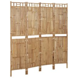 Berkfield Home 4-Panel Room Divider Bamboo 160x180 cm in Brown - thumbnail 2