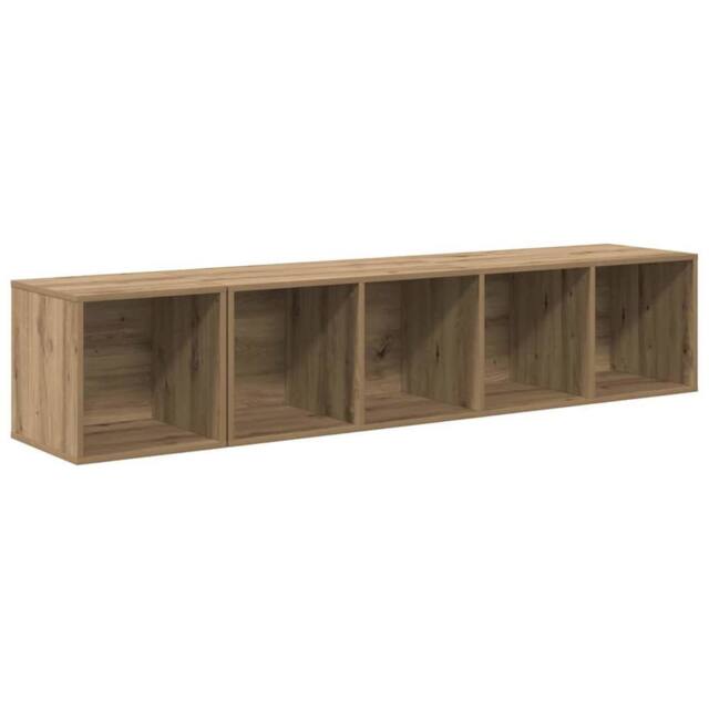 Berkfield Home TV Cabinet Set 2 pcs Artisan oak 37 x 37 x 142.5 cm in Brown - image 1