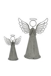 KDMD Large Rustic Metal Angel Statue for Indoor & Outdoor Decor in Grey - thumbnail 3