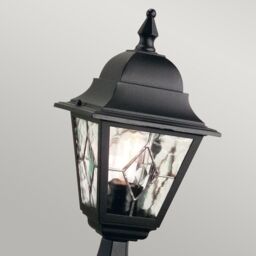 Netlighting Norfolk 1 Light Outdoor Pedestal Lantern Black IP43 E27 - thumbnail 2