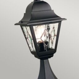 Netlighting Norfolk 1 Light Outdoor Pedestal Lantern Black IP43 E27 - thumbnail 3