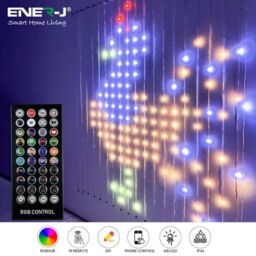 ENER-J ENERJ Smart Curtain lights 2*2m of 400leds remote include, with 3m extension cable controller+UK power Adapter - thumbnail 1