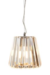 Orsina Chrome Pendant Light, Cone-Shaped Crystal Glass Ceiling Fixture, Contemporary One Bulb Hanging Light in Silver - thumbnail 5