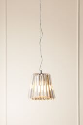 Orsina Chrome Pendant Light, Cone-Shaped Crystal Glass Ceiling Fixture, Contemporary One Bulb Hanging Light in Silver - thumbnail 2