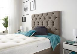 Somnior Premier Tweed Fabric Sprung Memory Foam 4 Drawer Divan Bed Set with Upholstered Headboard in Brown - Size: Double - thumbnail 3
