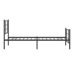 Berkfield Home Metal Bed Frame without Mattress with Footboard Black 90x200cm - Size: 90x200 cm - thumbnail 6