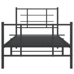 Berkfield Home Metal Bed Frame without Mattress with Footboard Black 90x200cm - Size: 90x200 cm - thumbnail 5