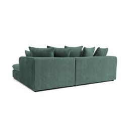 Abakus Direct Lucas Water Repellent Velvet Chenille Left Facing Corner Sofa in Jungle Green in Dark Green - thumbnail 6