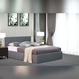 Comfy Living Ltd Linen Fabric Gas Lift Ottoman Bed in Grey - Size: Double - thumbnail 2