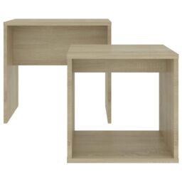 Berkfield Home Coffee Table Set Sonoma Oak 48x30x45 cm Engineered Wood in Brown - Size: 48 x 30 x 45 cm - thumbnail 4