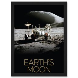 Artery8 NASA Our Solar System Moon Lunar Roving Vehicle Apollo 15 Artwork Framed Wall Art Print A4 in Black - thumbnail 1
