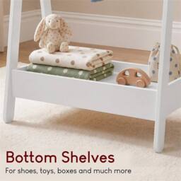 Kelvenix White Portable Coloured Pine Clothes Rail Rack - thumbnail 3