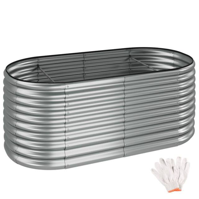tectake Raised Bed Flormma Galvanized Steel 200 X 80 X 100 Cm in Silver - image 1