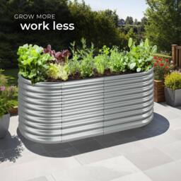 tectake Raised Bed Flormma Galvanized Steel 200 X 80 X 100 Cm in Silver - thumbnail 9