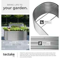 tectake Raised Bed Flormma Galvanized Steel 200 X 80 X 100 Cm in Silver - thumbnail 5