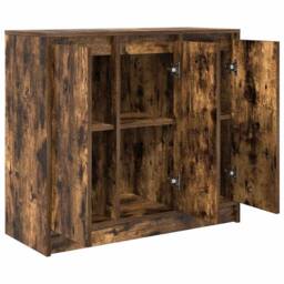 Berkfield Home Sideboard Smoked Oak 85x34x76 cm Engineered Wood in Brown - Size: 85 x 34 x 76 cm - thumbnail 5