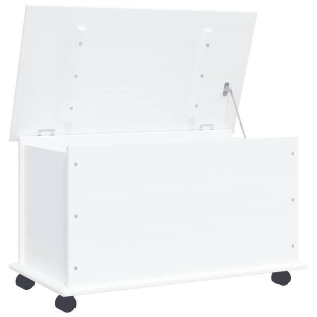 Berkfield Home Storage Chest with Wheels ALTA White 73x39.5x44 cm Solid Wood Pine - image 1