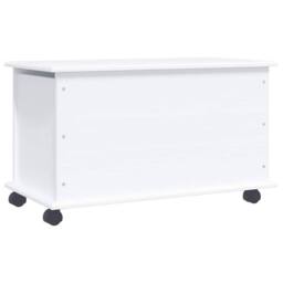 Berkfield Home Storage Chest with Wheels ALTA White 73x39.5x44 cm Solid Wood Pine - thumbnail 4