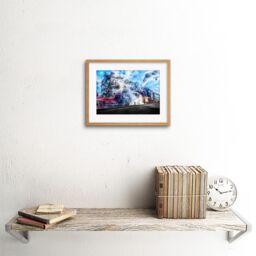 "Artery8 Wall Art Print Vintage Steam Train Engine Framed in Beige - Size: W7"" x H9""" - thumbnail 2