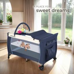 tectake Travel Cot Dog in Blue - Size: Large - thumbnail 8