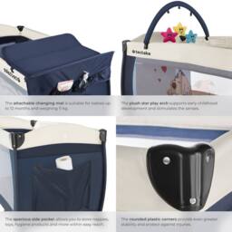 tectake Travel Cot Dog in Blue - Size: Large - thumbnail 7