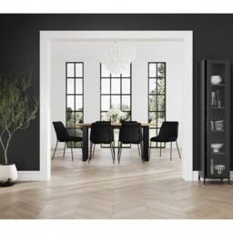 Lemon Pavilion Furniture Carlo Dining Chair (Pack of 2) - Textured Velvet/Metal - Black - thumbnail 7