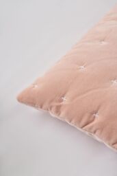 BHS Cross Stitch Quilted Cushion in Pink - Size: Small - thumbnail 2