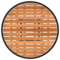 Berkfield Home Garden Dining Table Black Ã˜ 70 cm Poly Rattan & Solid Acacia Wood - thumbnail 3