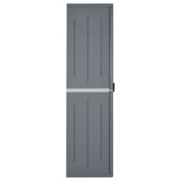 Berkfield Home Garden Storage Cabinet Grey 65x45x172 cm PP Rattan - Size: 65 x 45 x 172 cm - thumbnail 3