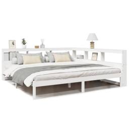 Berkfield Home Bookcase Bed without Mattress White 180x200 cm Solid Wood Pine - Size: Super King - thumbnail 1